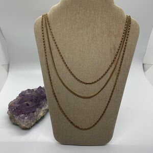 Vintage 3 Strand Layering Goldette N.Y. Necklace